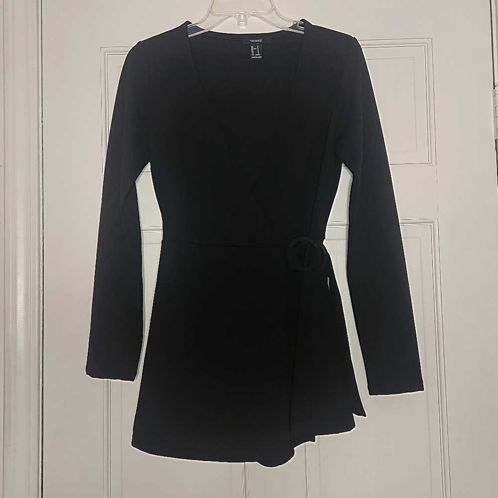 Small Forever21 Black Tie Waist Romper